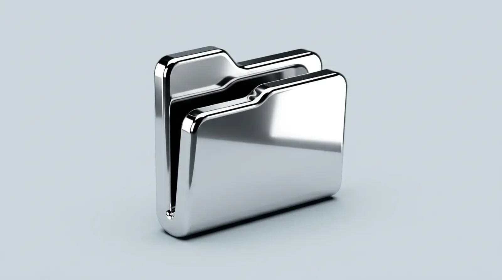 Illustration of a chrome file folder