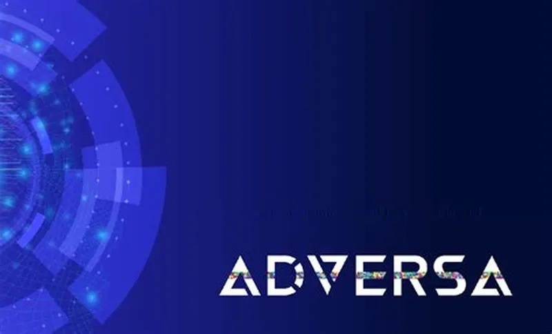Adversa AI branded graphic with a glowing blue circuit motif and the Adversa wordmark on a dark blue background.