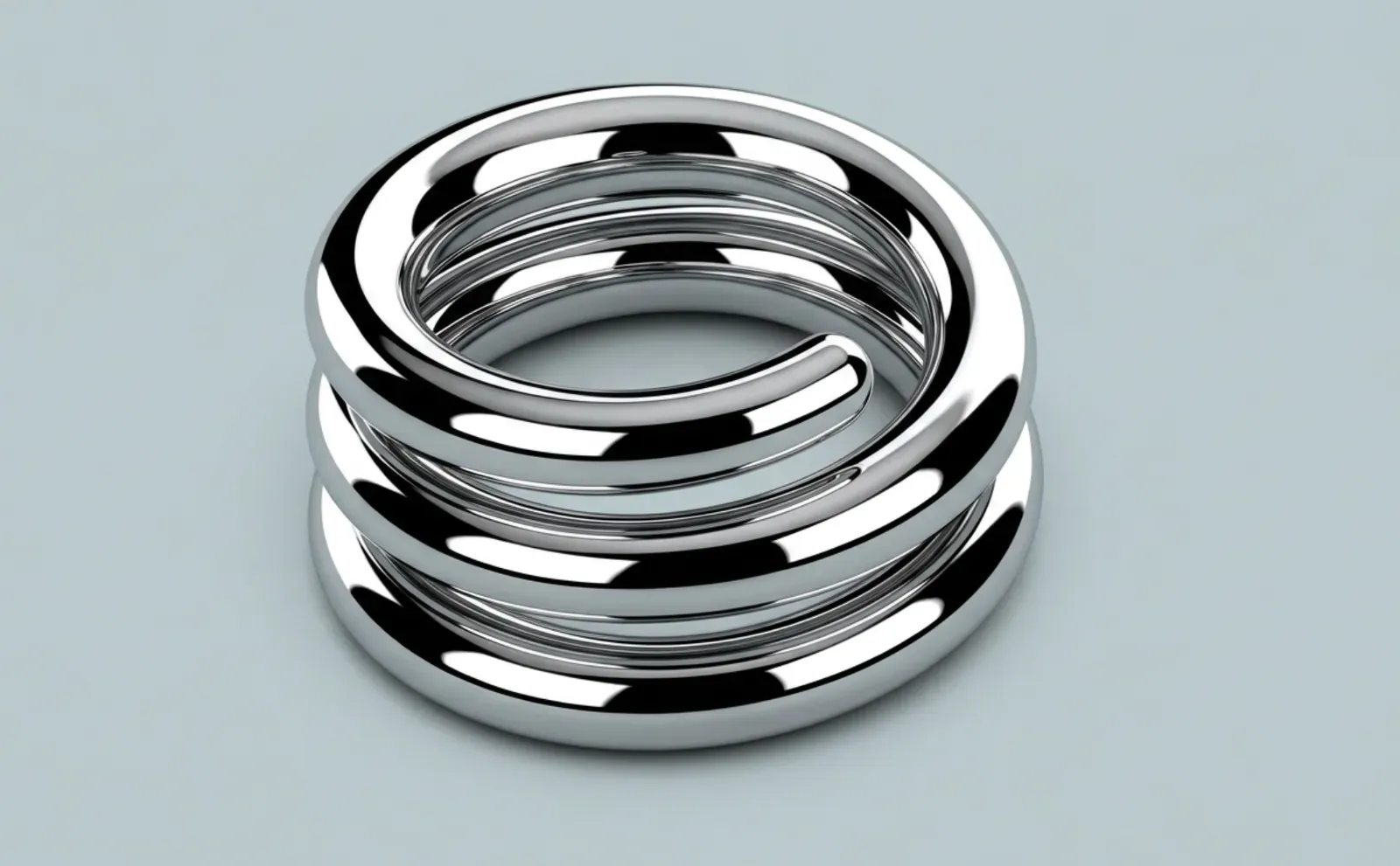 Illustration of a coiled chrome spiral