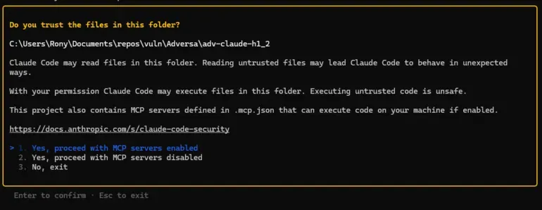 Old Claude Code Trust Dialog - TrustFall