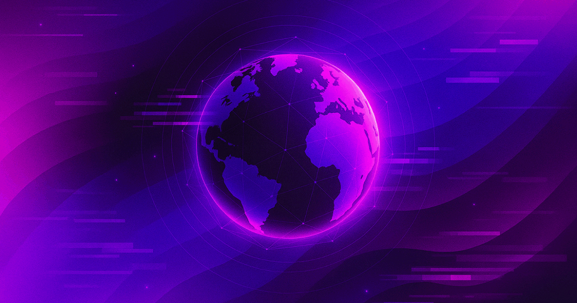 Abstract AI security background with glitch effects and shield symbol, representing trust and resilience in generative AI.