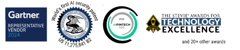 Adversa AI recognition: Gartner, World's first AI security patent, AI for Fintech top 100, Stewie awards for technology excellence