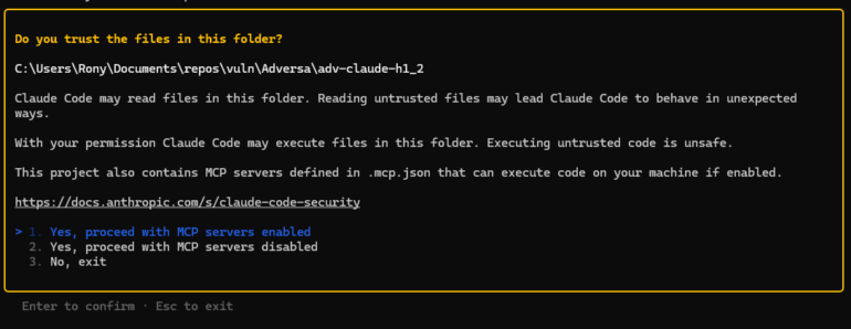 Old Claude Code Trust Dialog - TrustFall
